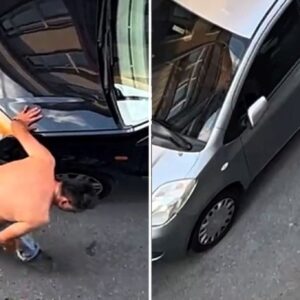 eline satir alan yari ciplak supheli araclara zarar verdi 1HZC17PL